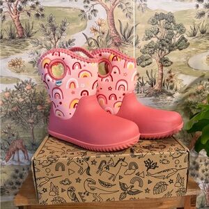 Kids Pink Rainbow Rain Boots